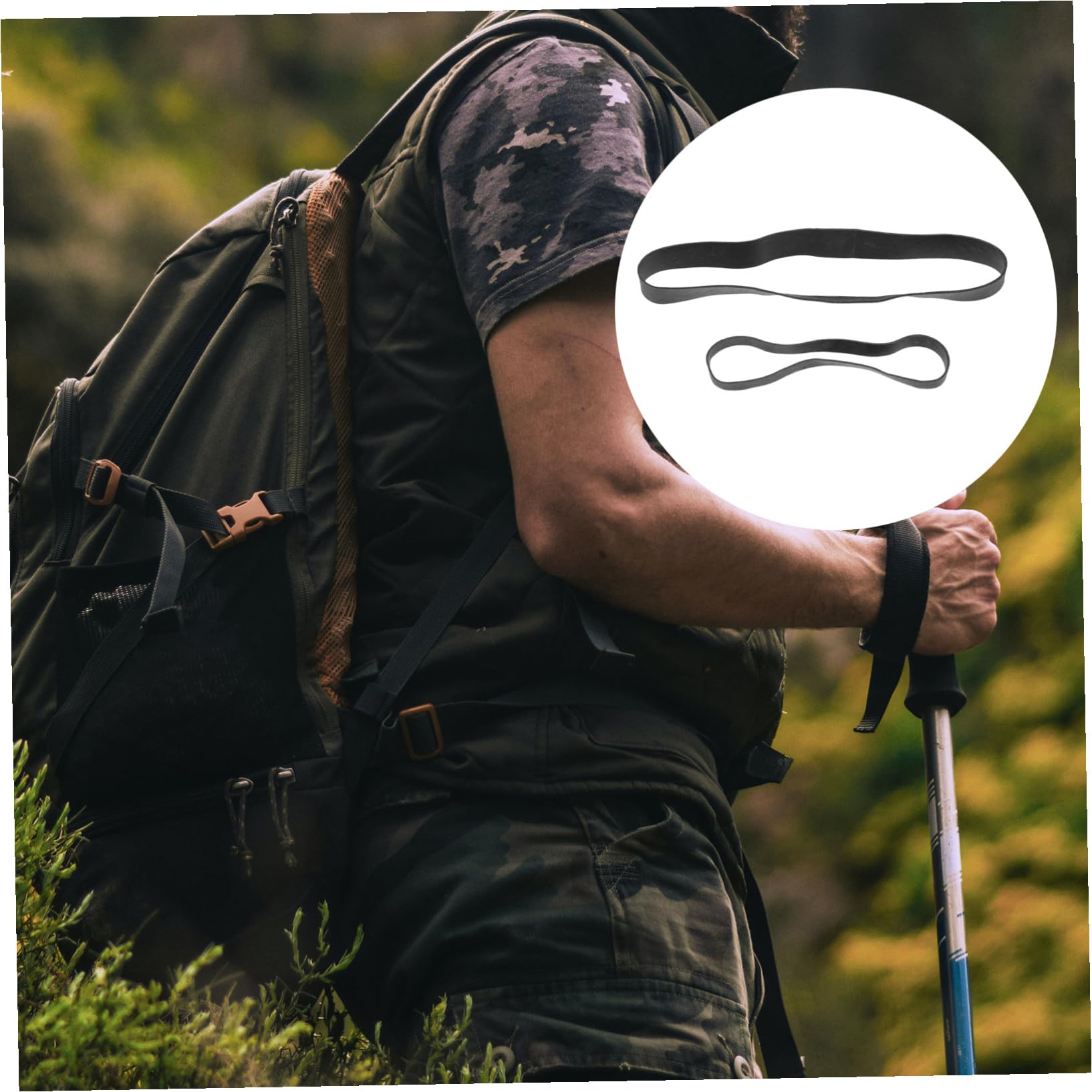 Angoily Hochbelastbare Elastische Gummibänder Schwarz Breites Gummiband mit Elastizität und Kälteresistenz für Hiking und Survival Rucksack Outdoor