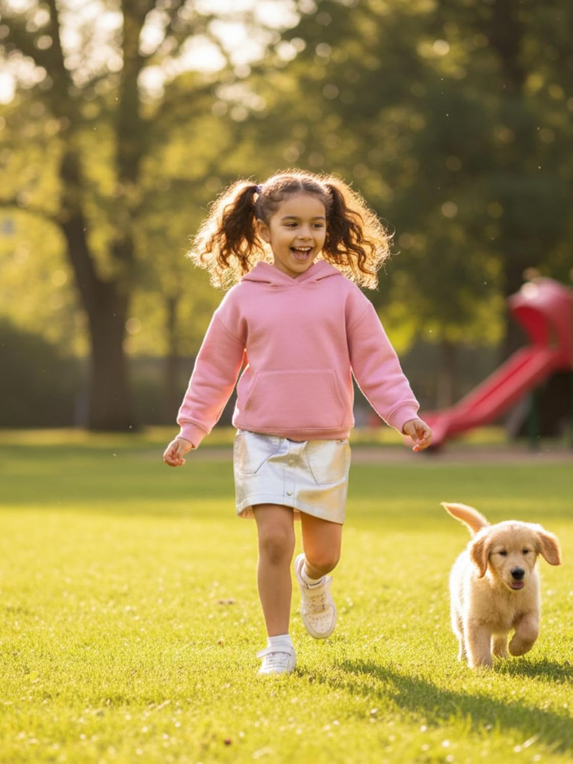 WELAKEN Faux Leather Skirt for Girls Toddler & Kids II Girl's A Line Skirt with Two Front Pockets - Image 4