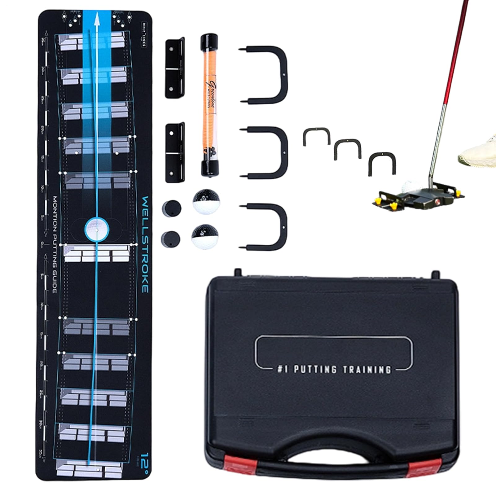 Tappetino Di Allineamento Putting Golf Attrezzatura per Golf all'Aperto | Tappetino Di Pratica Per Putter Da Golf Per Principianti Giovani Donne Golfisti Appassionati Mamma Papà Famiglia