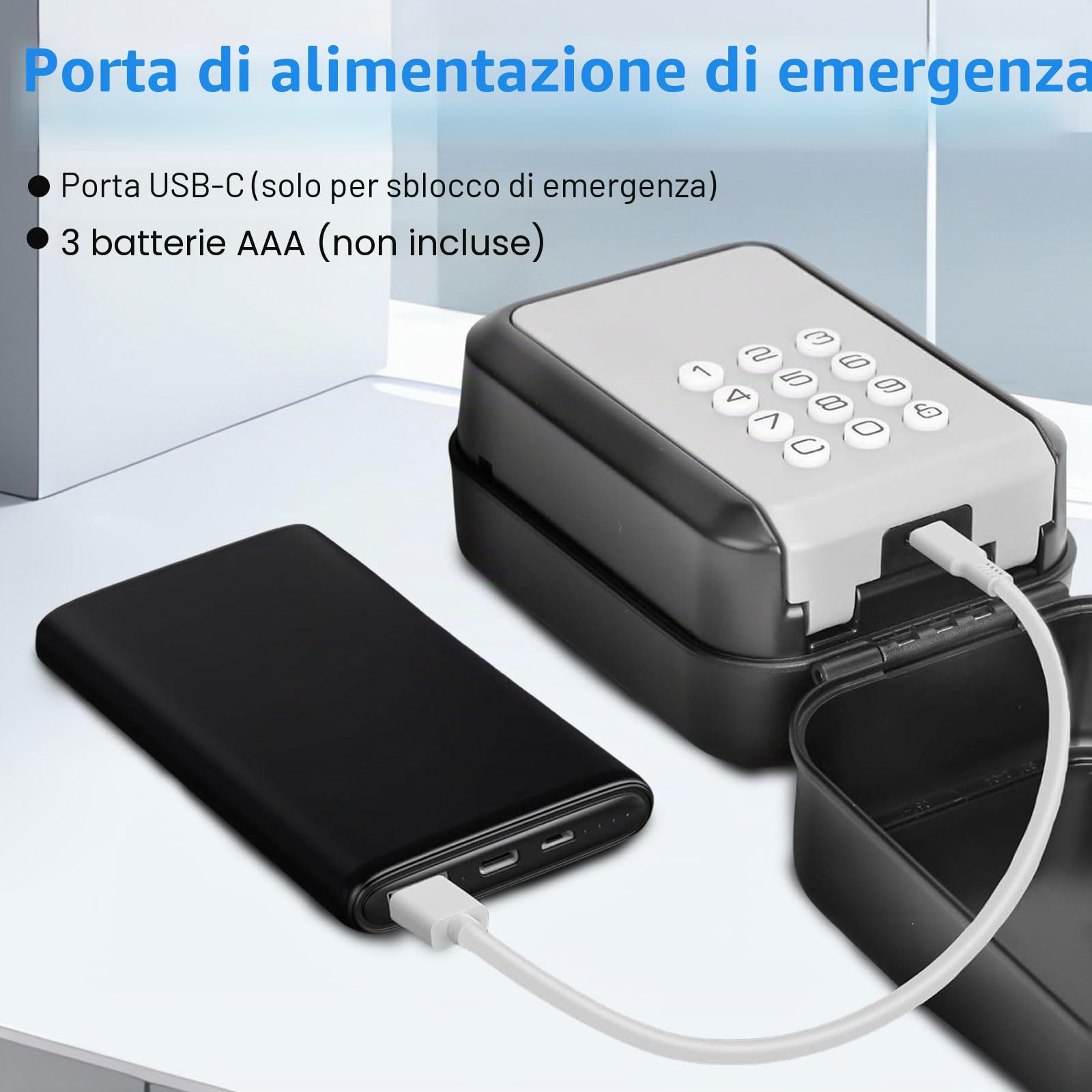 Smart Key Box, Bluetooth Lock Box supporta app TTLock e codice PIN, cassaforte con codice numerico a 12 cifre, adatto per esterni e impermeabili
