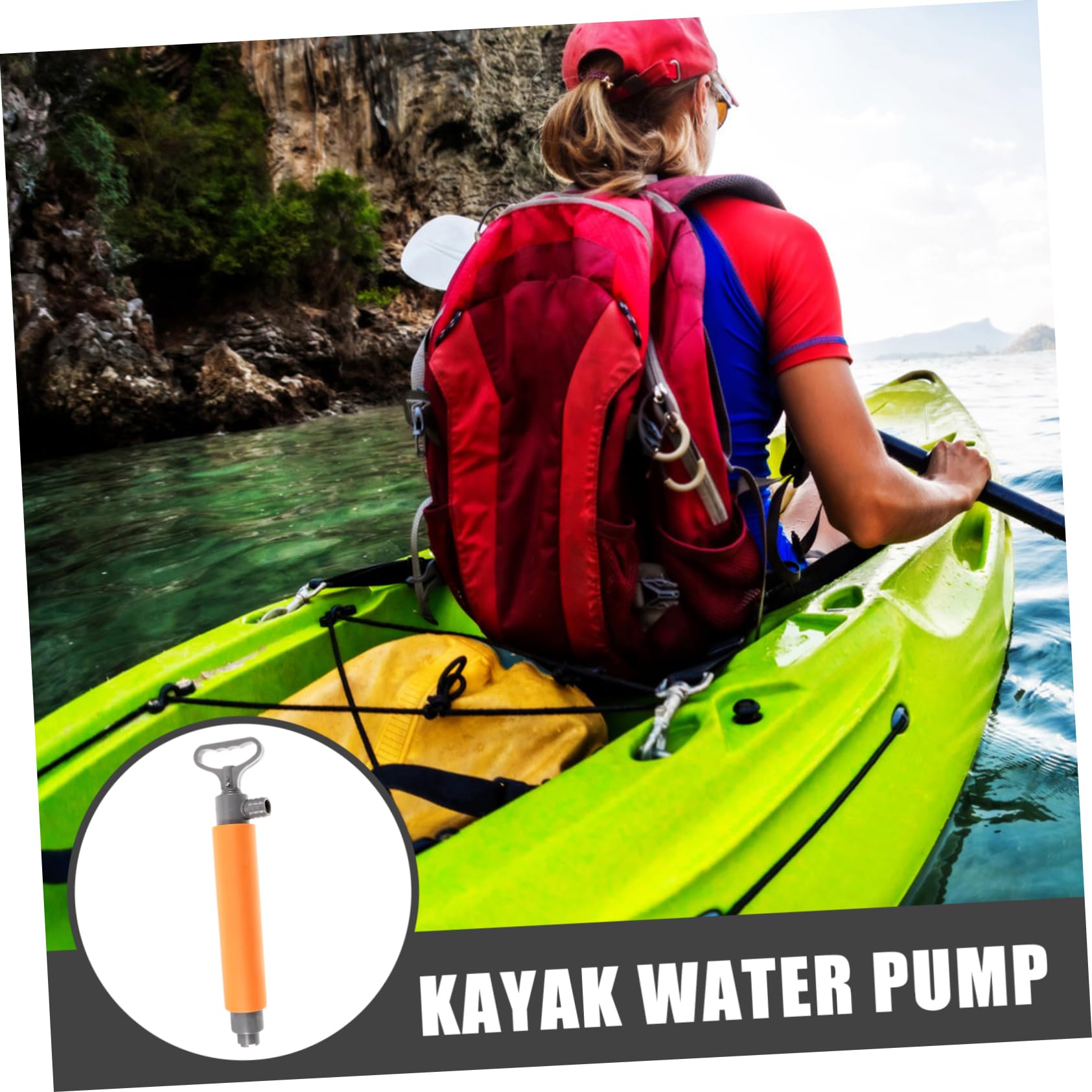 SOIMISS Manuelle Kajak Wasserpumpe mit Ergonomischem Griff und Großem Pumpvolumen aus Kunststoff und Eva für Kajak und Lenzfunktion