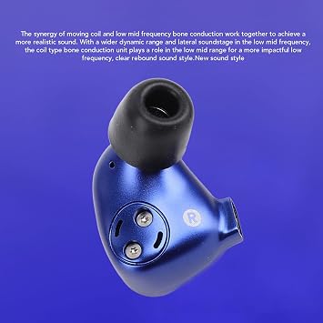 Yunseity in Ear Wired Earphone, IEM Earbuds with Detachable Cable, 10mm Dynamic Driver LCP Diaphragm IEM Earphone with Bone Conduction for Stage Music Gaming Video (4.4mm)