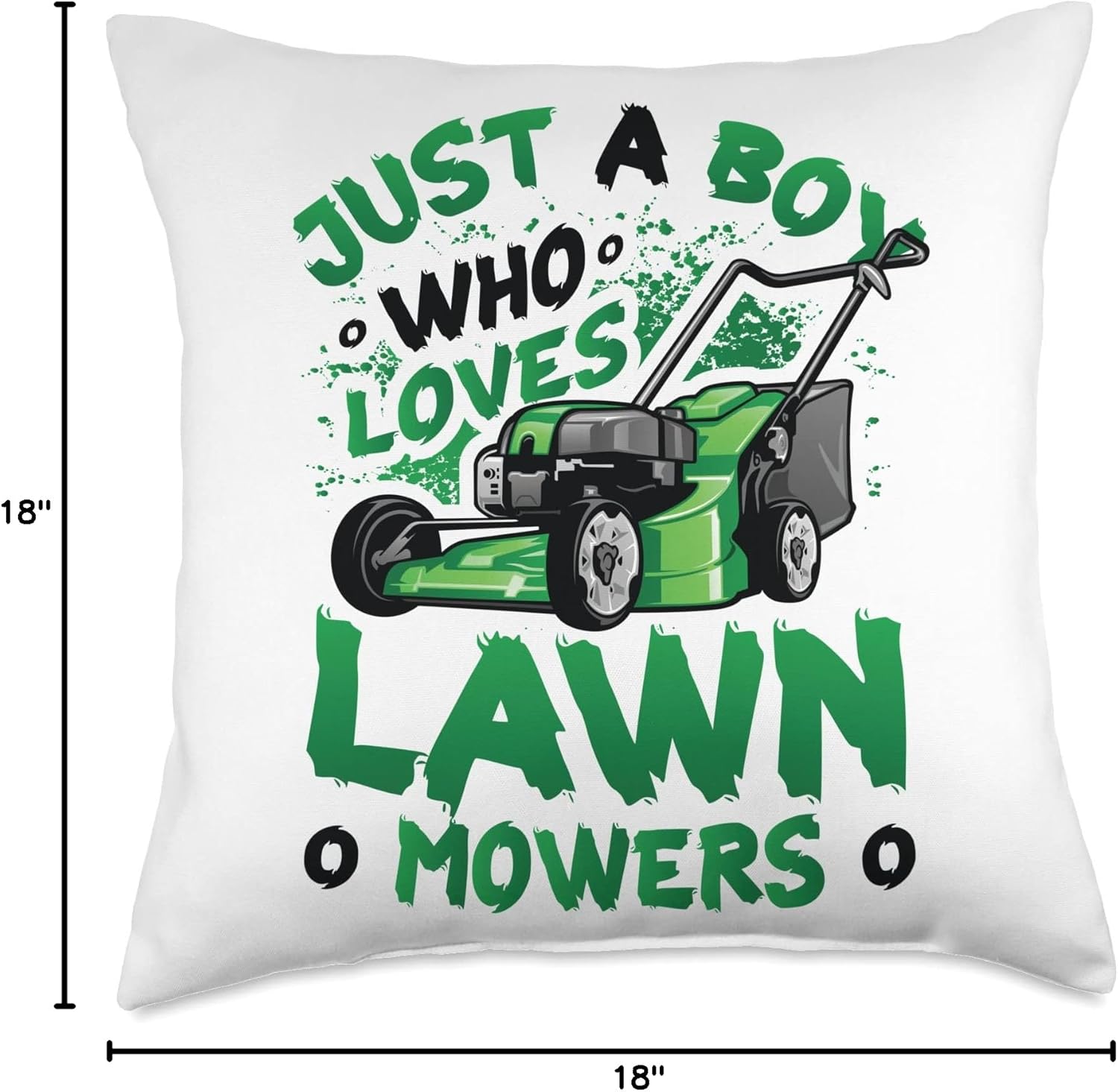 Just A Boy Who Loves Lawn Mower Throw Pillow