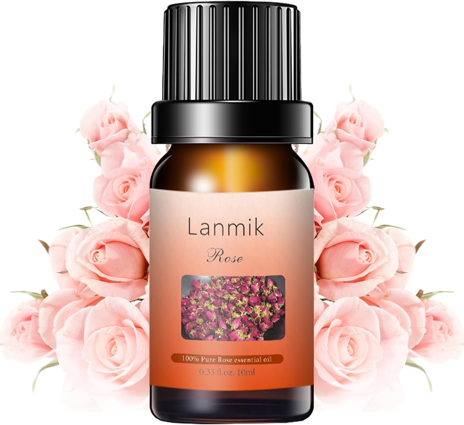 1 Pack 100% Natural Pure Rose Essential Oils Real Undiluted Rose Oils for Aromatherapy Diffuser (0.33 Fl Oz 1 Pack)