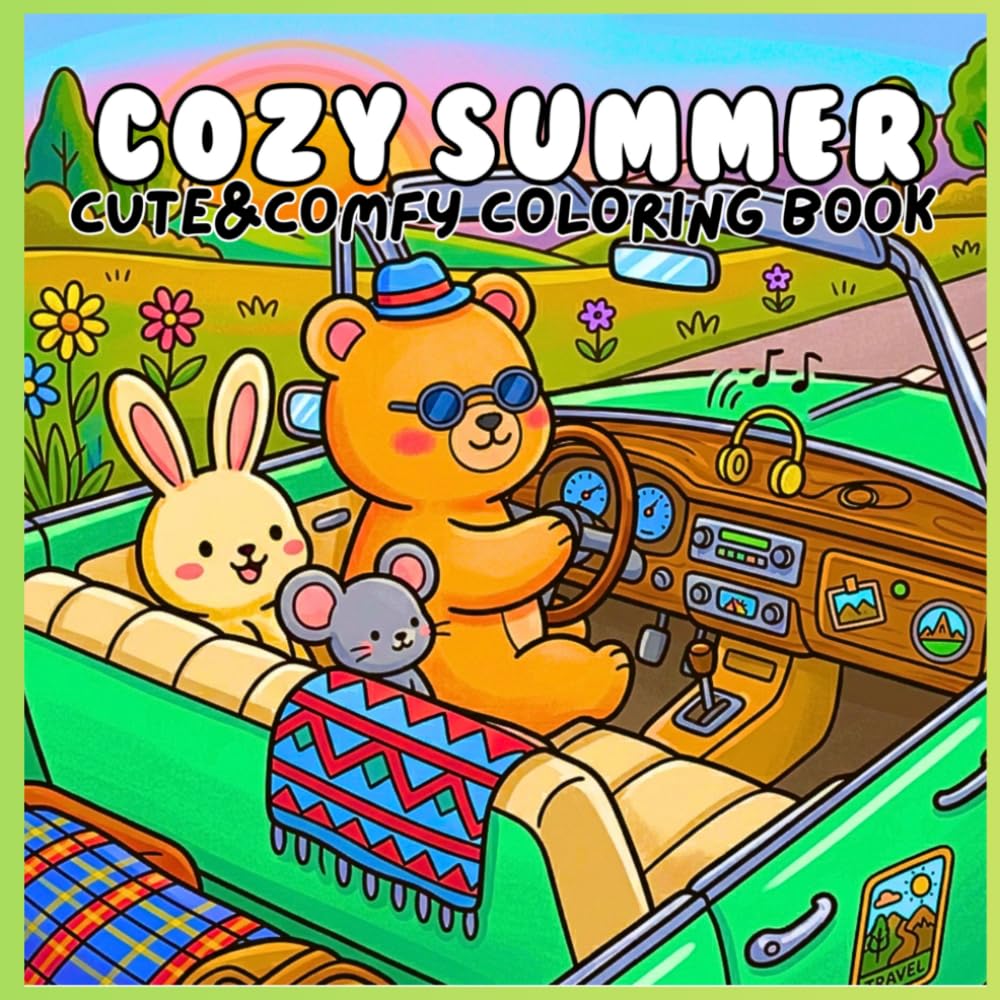 Cozy Summer – Cute & Comfy Coloring Book (Cozy coloring by SpiritedFoxStudio)