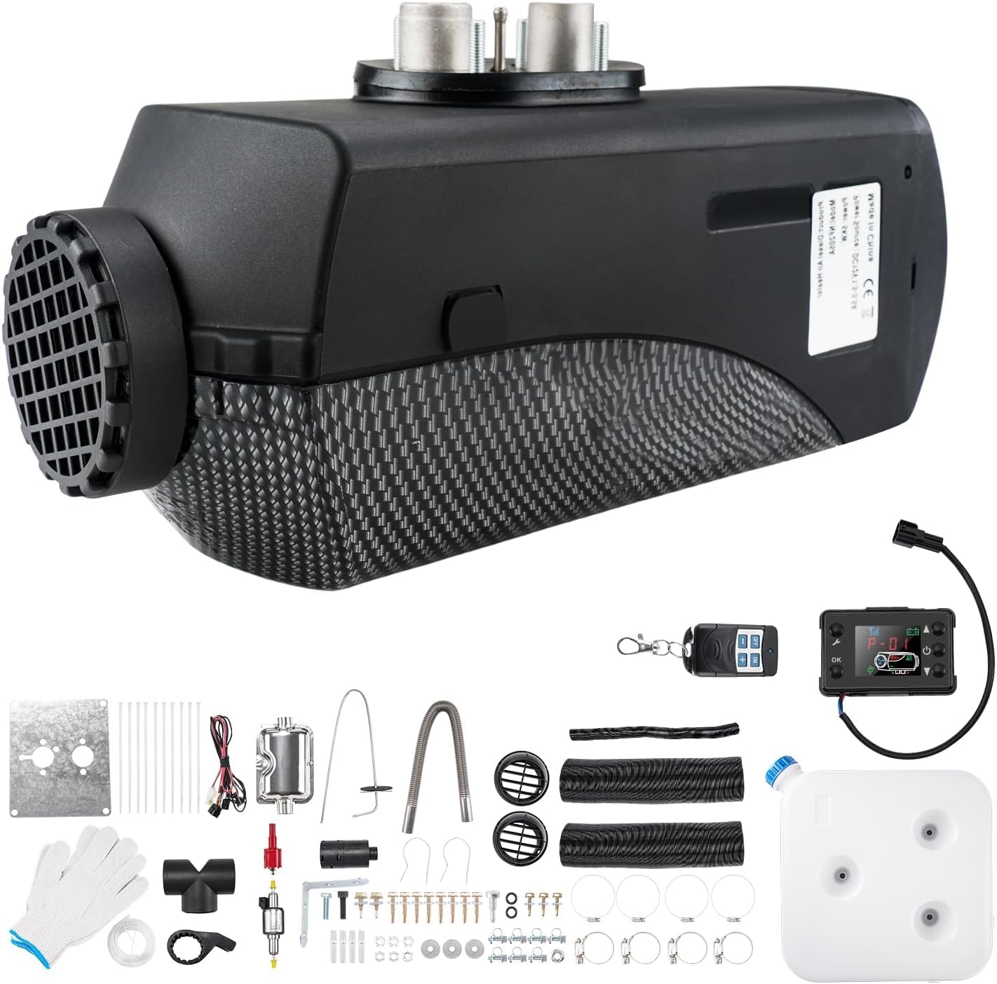 12V 8KW Air Diesel Heater przenośny zestaw ogrzewania postojowego z tłumikiem zdalny wyświetlacz LCD, ciche ogrzewanie Diesel do samochodów ciężarowych łodzi autobusów przyczep kempingowych kamperó