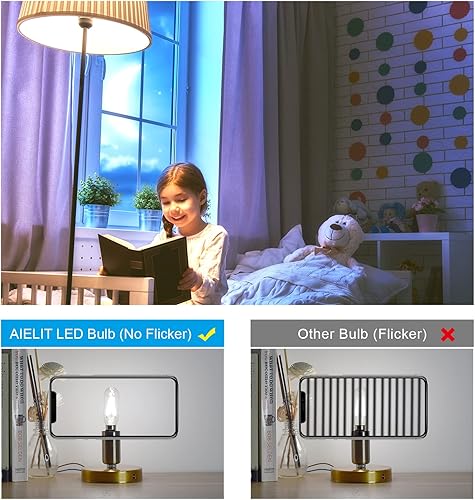 Miniatura 2 de Bombilla LED regulable T8 de 2 W, casquillo E12, casquillo pequeño, equivalente a 25 W, bombillas de filamento LED tubulares AIELIT para pasillo,