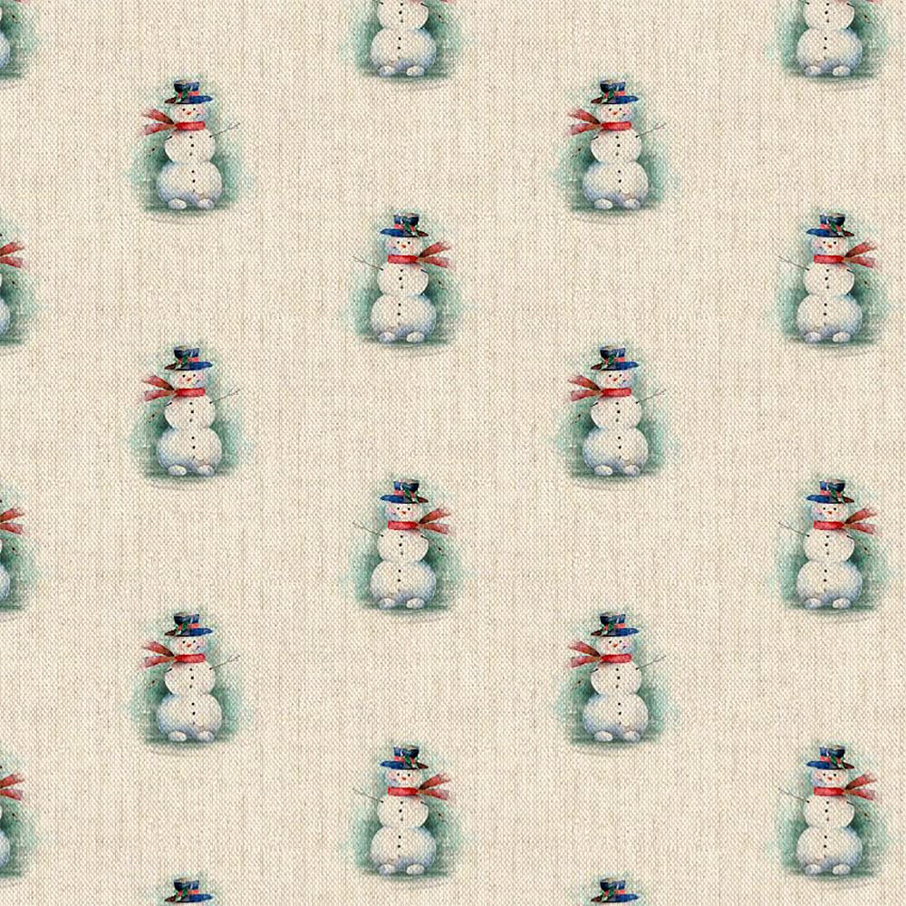 Cotton Rich Linen Look Digital Christmas Allover Prints - ONE METRE 100 X 140cm
