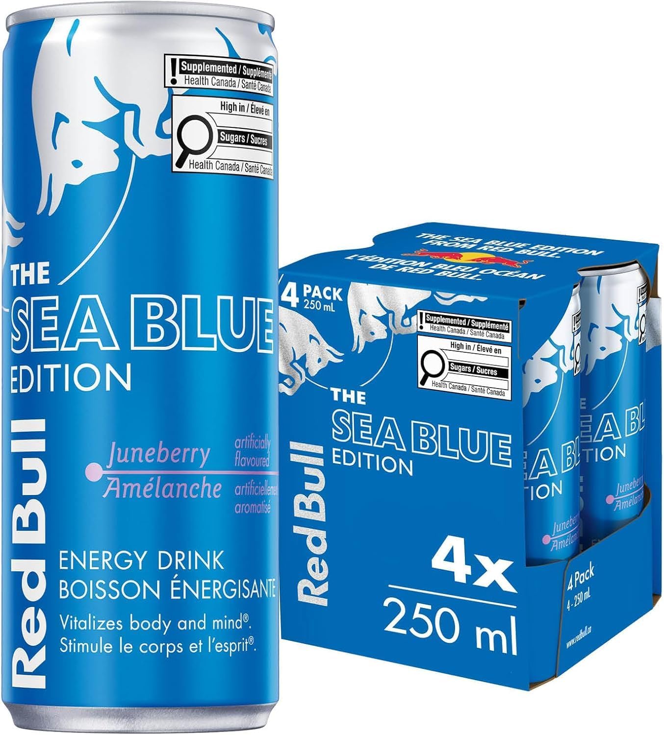 RedBull The Blue Edition- Juneberry flavour - 250 ml - Pack of 4 cans