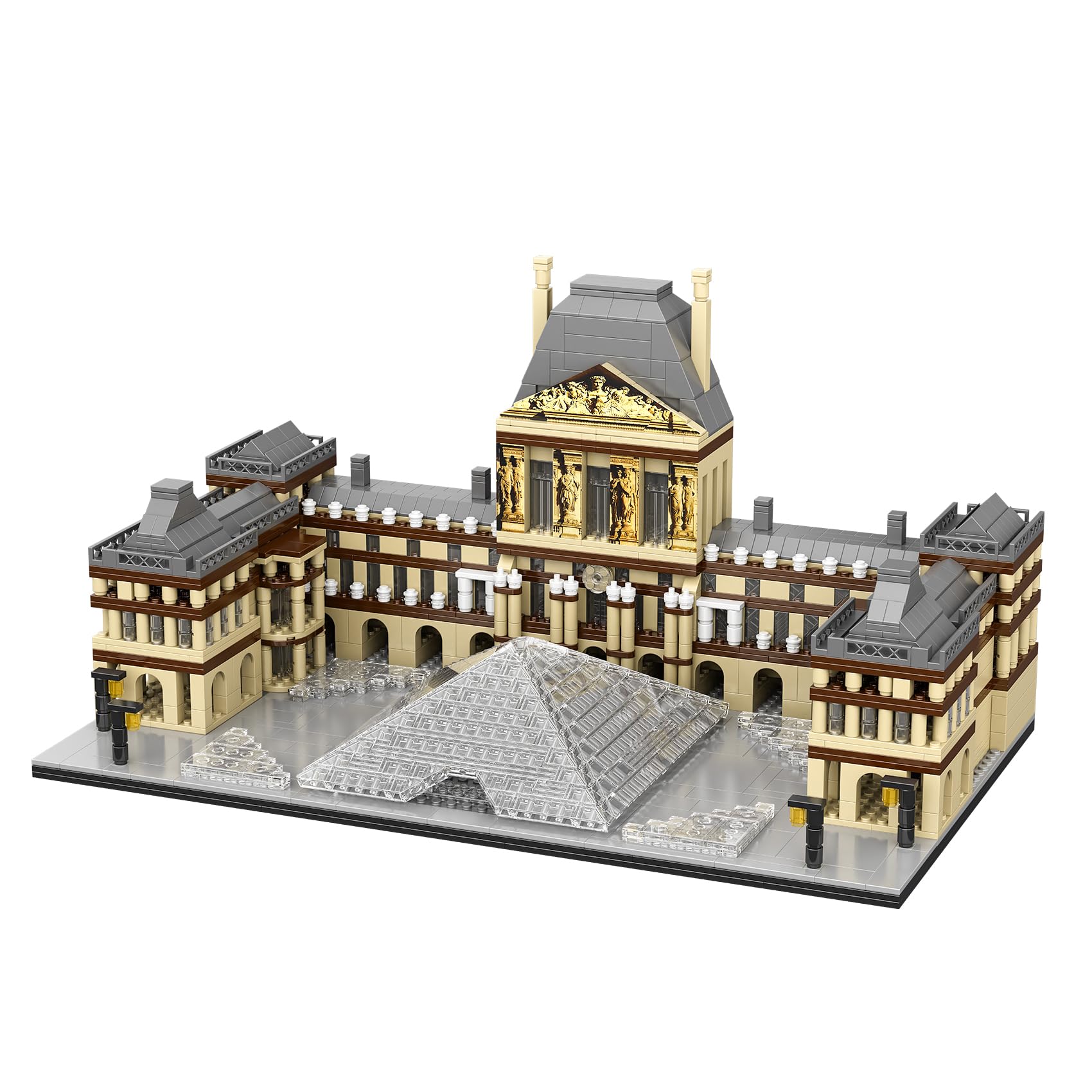LULUFUN Luwr Zestaw do budowy modeli architektonicznych | Zestaw 1868 mini klocków konstrukcyjnych, zabawka do budowania, prezent na urodziny, Boże Narodzenie lub Nowy Rok