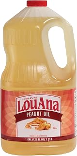 LouAna 100% Pure Peanut Oil 128 Oz - 450°F Smoke Point for Perfect Frying, Turkey, Chicken & Veggies