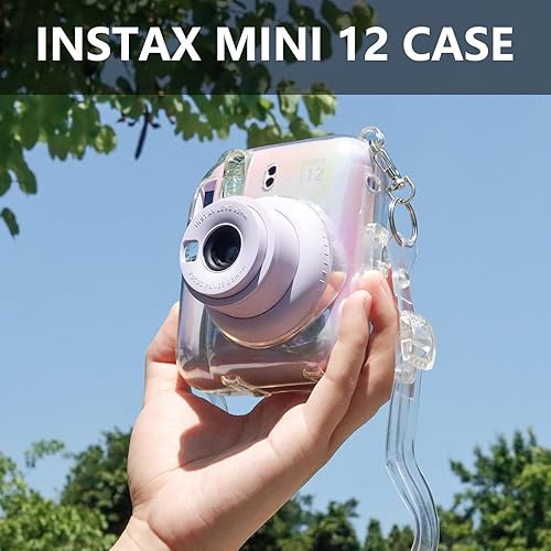 Miniatura 3 de WOGOZAN Funda transparente para cámara Fujifilm Instax Mini 12 de película instantánea con bolsillo para fotos mejorado con capacidad para 10