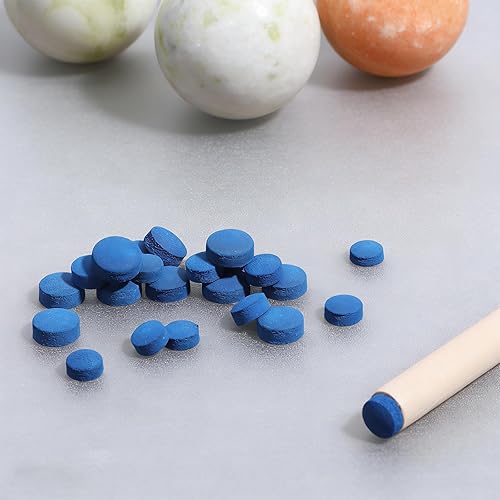 Miniatura 7 de 32 puntas de palo de billar, kit de repuesto de puntas de billar con caja de almacenamiento, kits de reparación de cabeza de punta de cuero para