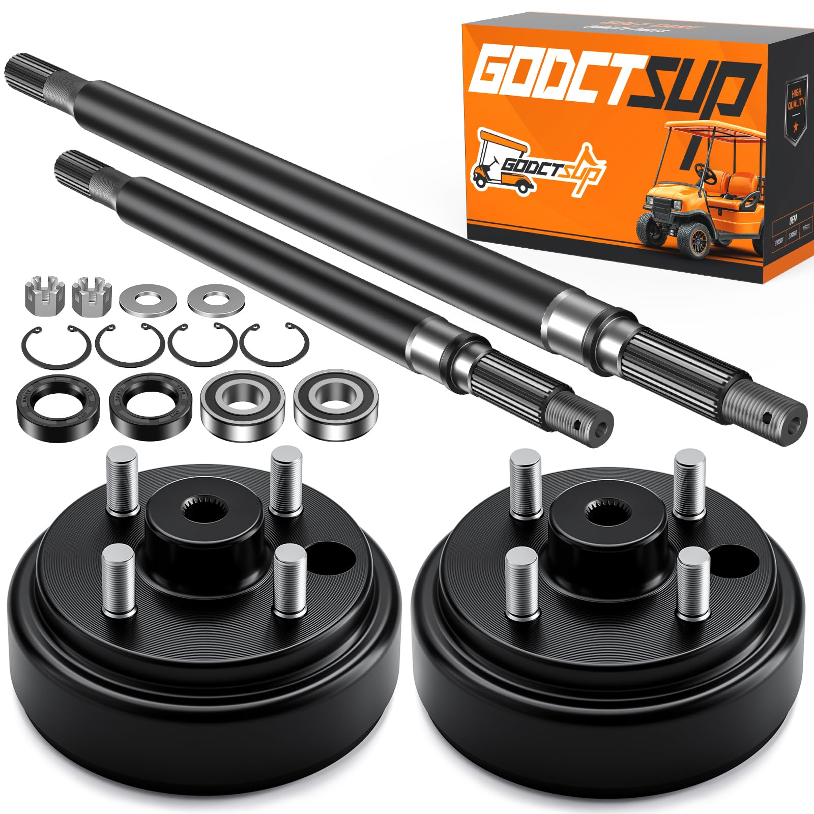 Amazon.com : GODCTSUP EZGO Rear Axle and Brake Hub Drum Assembly