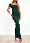 PRETTYGARDEN Women's 2026 Wedding Guest Cocktail Dresses One Off The Shoulder Ruched Bodycon Formal Maxi Party Summer Outfits