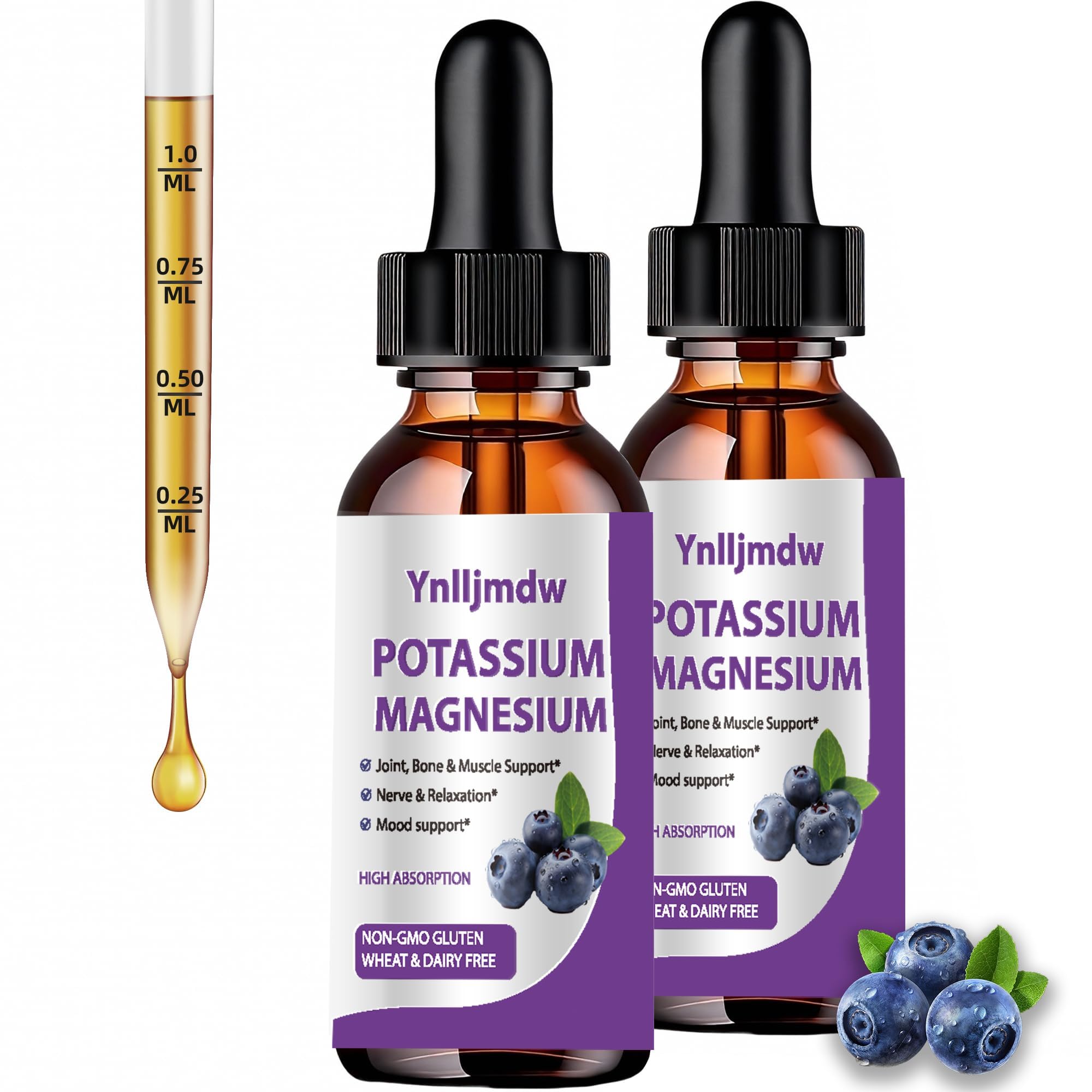Potassium Magnesium Supplement Liquid Drops 2 Pack,High Absorption 4 Fl Oz (Pack of 1)