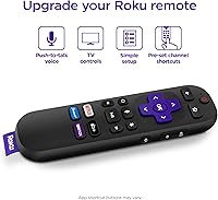 Vista 2 de Roku Control remoto por voz, control remoto de TV de repuesto con control de voz, configuración simple y accesos directos de aplicación