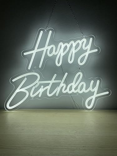 Miniatura 1 de INPONAING Letrero de neón de feliz cumpleaños de 228 x 9 pulgadas letrero de luz de neón con atenuación para fiesta de cumpleaños decoración de