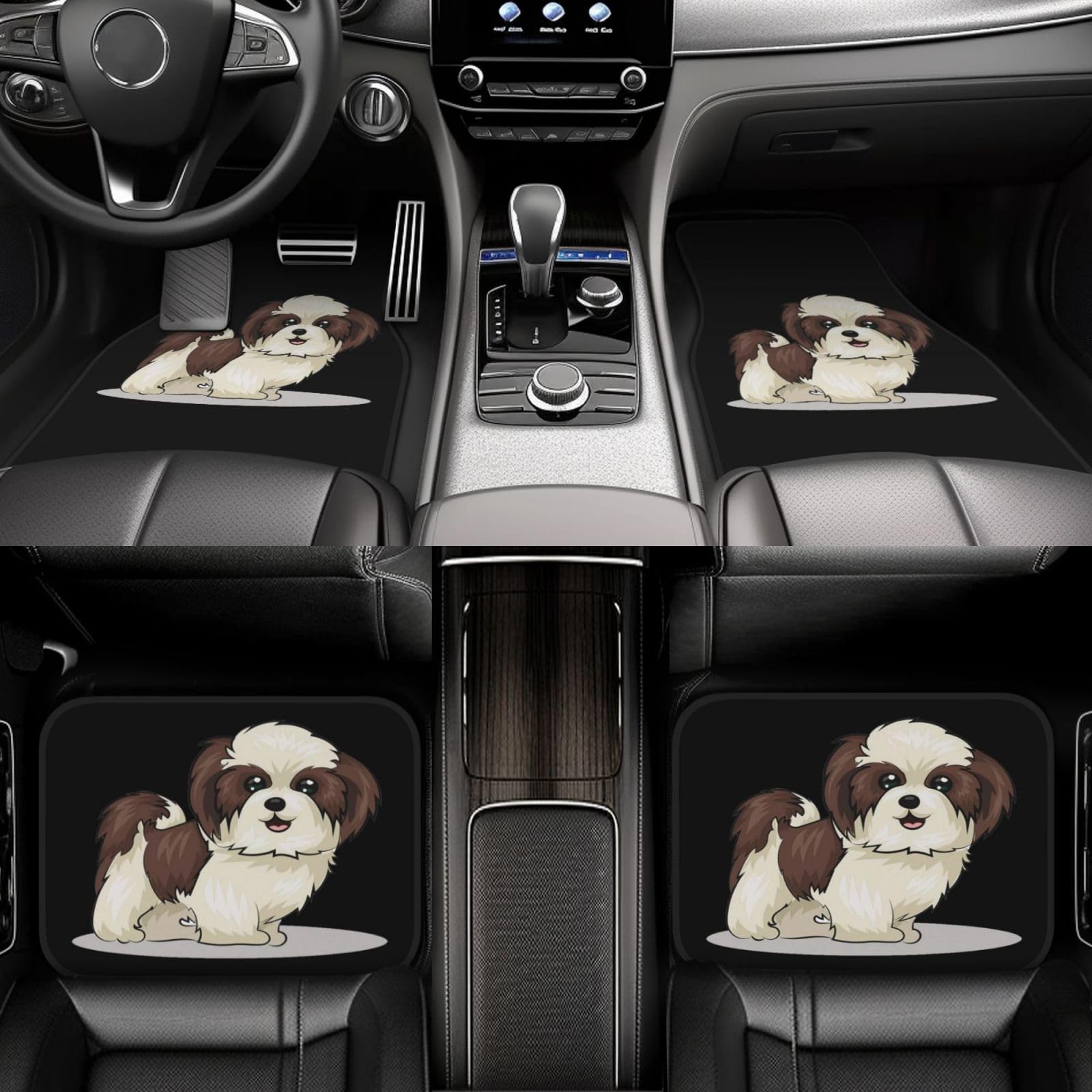 Shih Tzu Hund, 4er-Set Auto-Fußmatten, Neopren-Fußmatten für Fahrzeuge, rutschfeste Auto-Fußmatten, Autozubehör