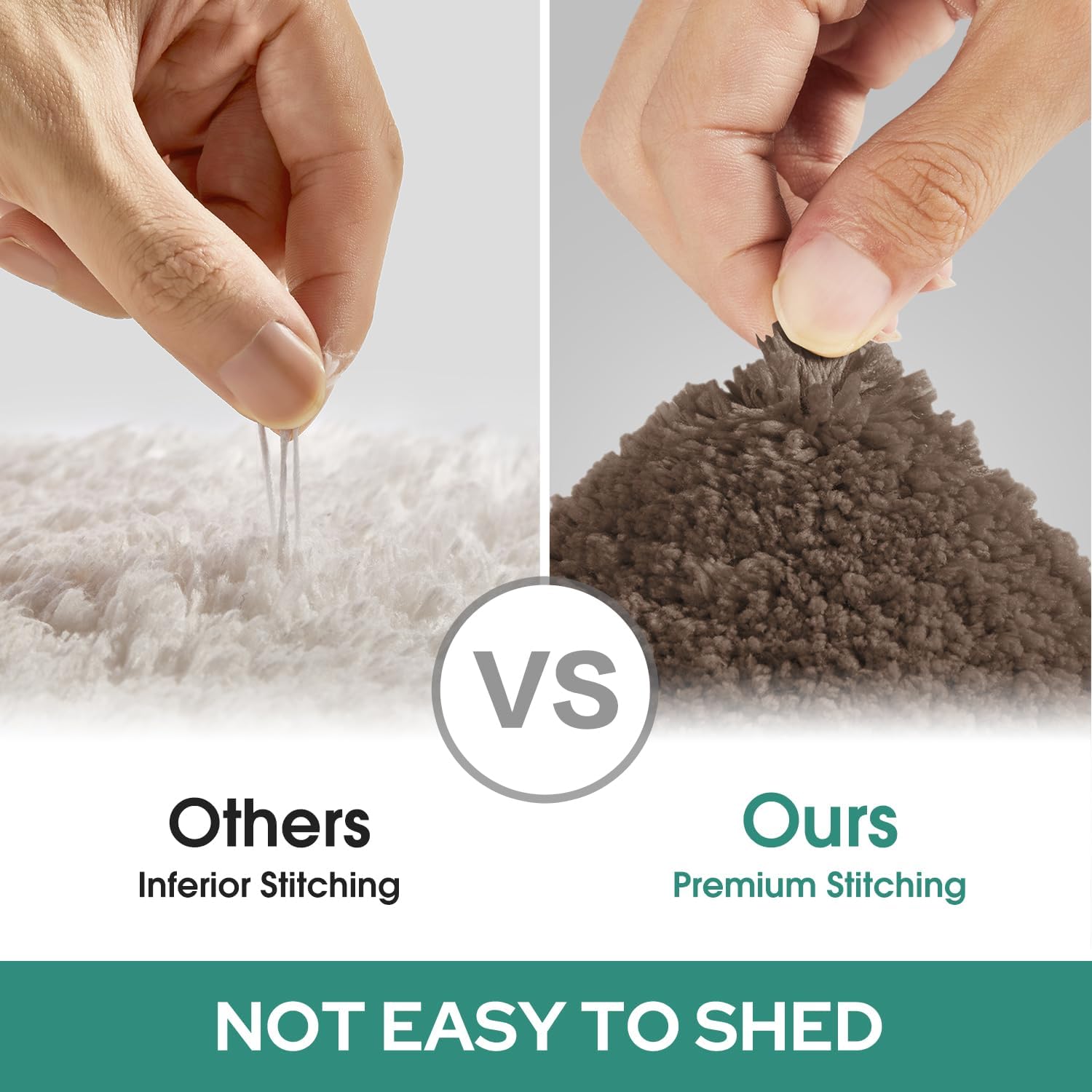 HOMEIDEAS Bathroom Rugs Sets 3 Piece, Super Soft and Absorbent Non Slip Microfiber Toilet Bath Mat with U-Shaped (Brown)