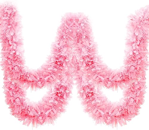 Miniatura 9 de Dingion - Guirnaldas de oropel de Navidad de 59 pies, guirnalda metálica con torsión colgante, adornos para árbol de Navidad, suministros para Rojo,