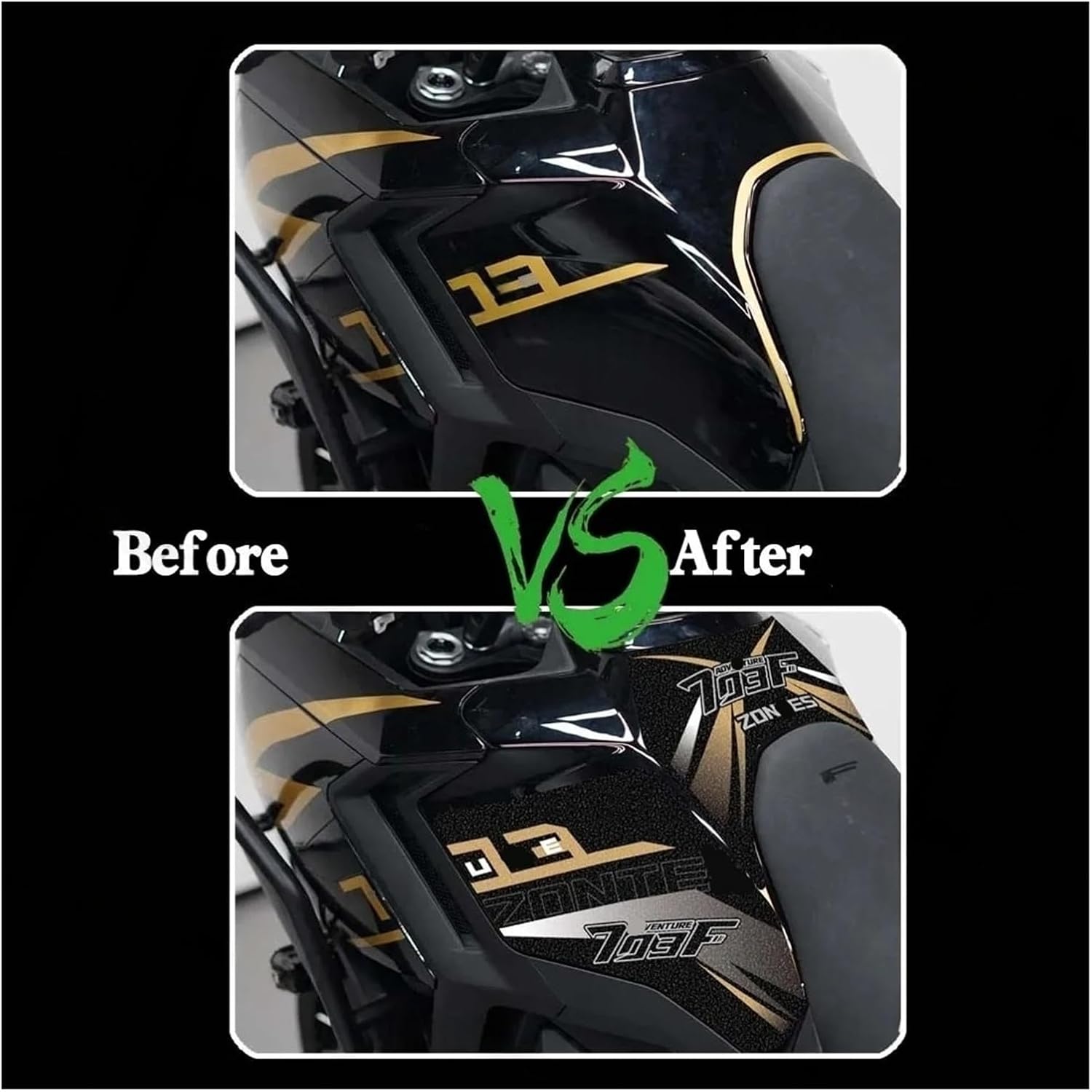 Motorcycle Tank Sticker for ZONTES 703F 2024 Motorcycle Accessories Side Fuel Tank Pad Sticker Protector Sets Scratch-Proof Decal.