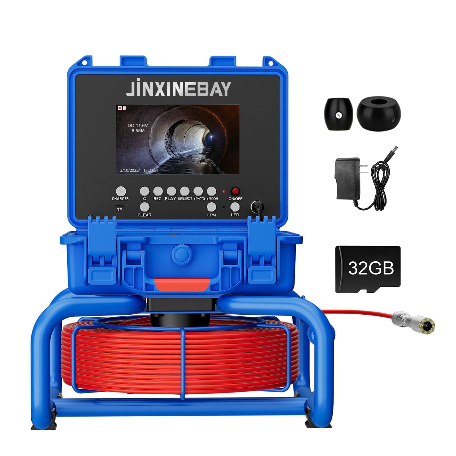 Photo 1 of **CAMERA NON FUNCTIONAL***Sewer Camera with 18mm 512hz Transmit,Pipe Inspection Camera 7" DVR Waterproof IP68 Borescope Plumbing Drain Endoscope 32GB Card for Home Wall Duct Drain Pipe Plumbing
