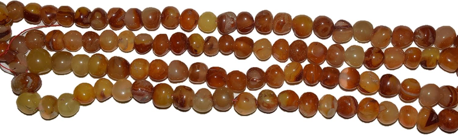 Agate Plain Tumble Shape Gemstone Beads for Jewelry Making, Jewelry Supplies, Agate Beads 12 to 16mm Size, 1 Strand Each of 47" to 49" Length (108 Beads)