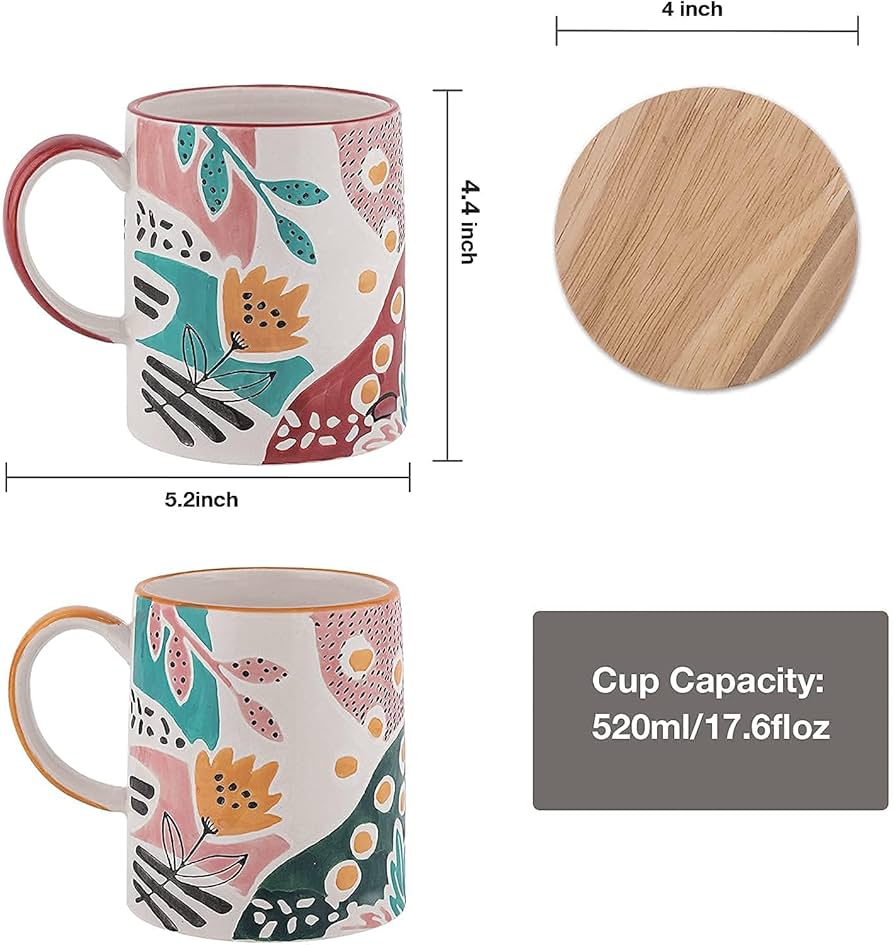 Amazon.com: TERESA'S TEASET Taza de café de cerámica con tapa