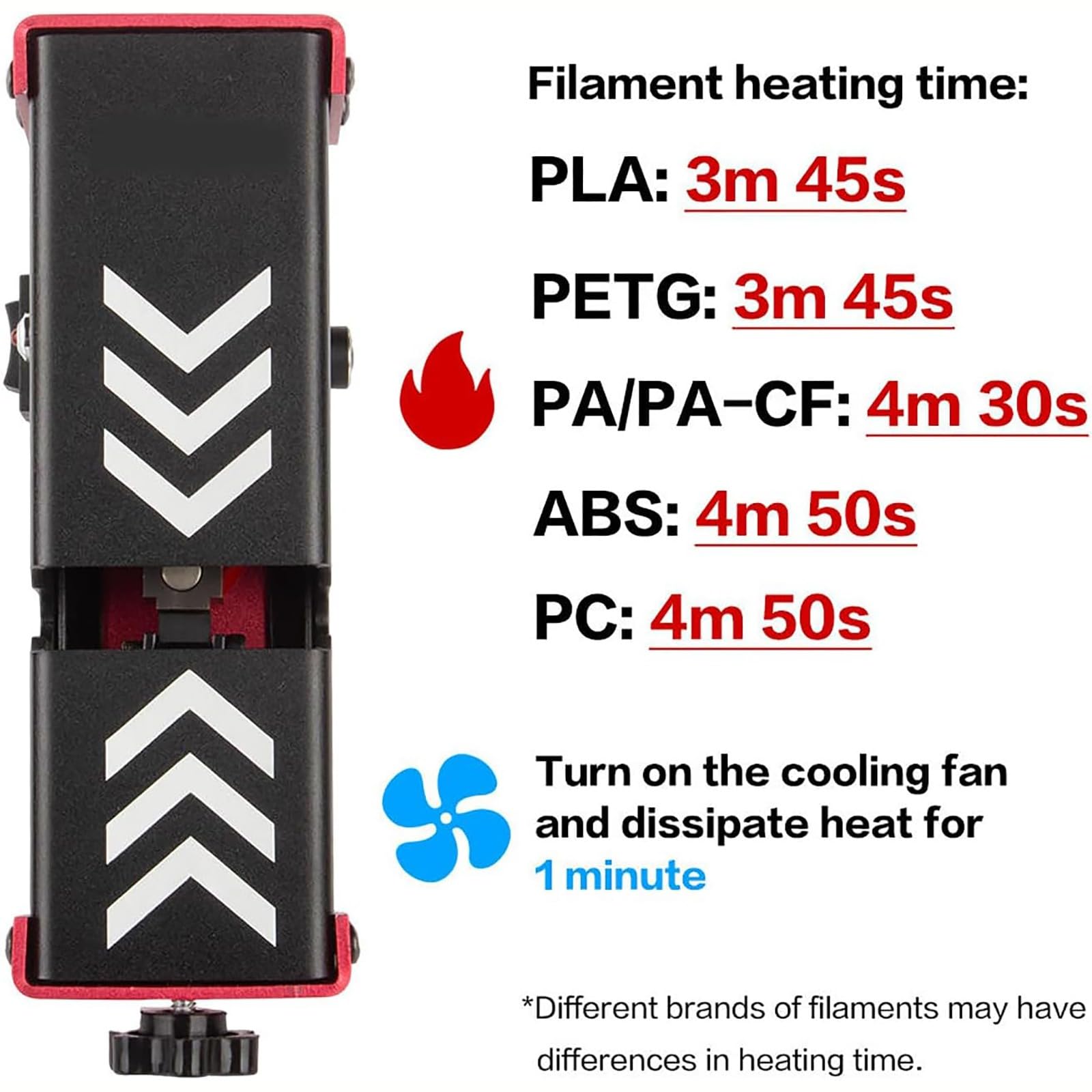 Conector de filamento para impresora 3D, herramienta de unión de soldadura eficiente con 100 tubos de teflón, calentamiento rápido y enfriamiento integrado, tensión de abrazadera ajustable, para filam