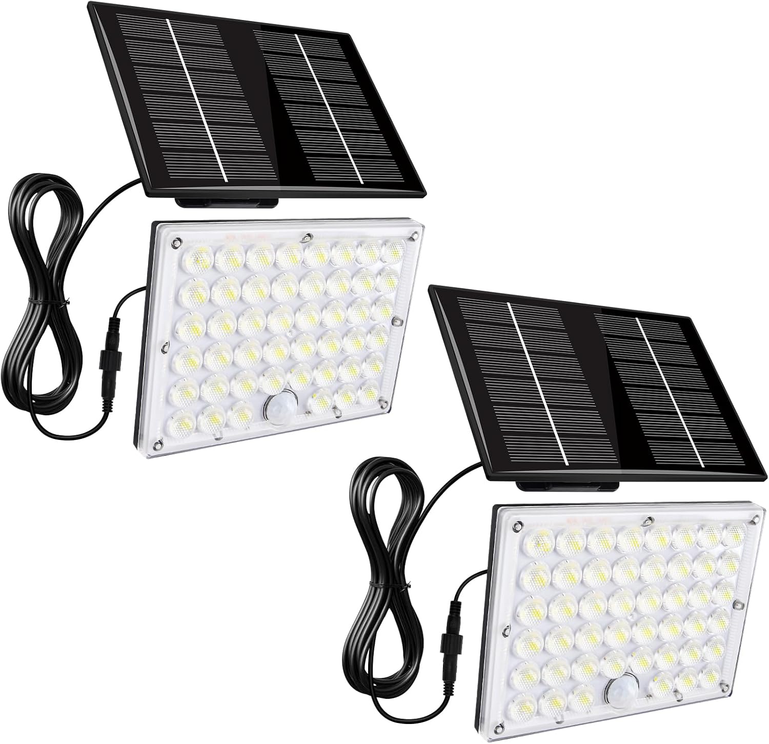 Aialun 184 LED Photo voltaic Outside Flood Lights,Movement Sensor Photo voltaic Powered Flood Lights 1500mAh Battery,IP65 Waterproof 3 Modes Nightfall to Daybreak Exterior Safety Lights for Porch,Yard,Storage, 2Pack