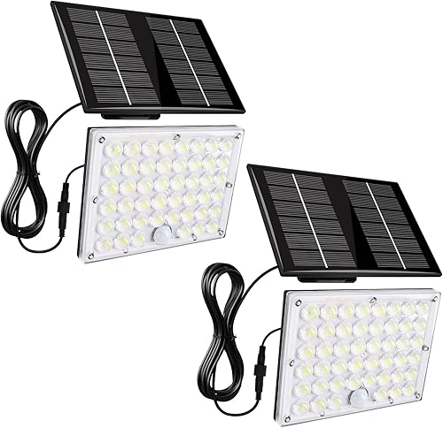 Aialun 184 luces LED solares de inundación para exteriores, sensor de movimiento, luces de inundación solares con cable de 16.4 pies, impermeable