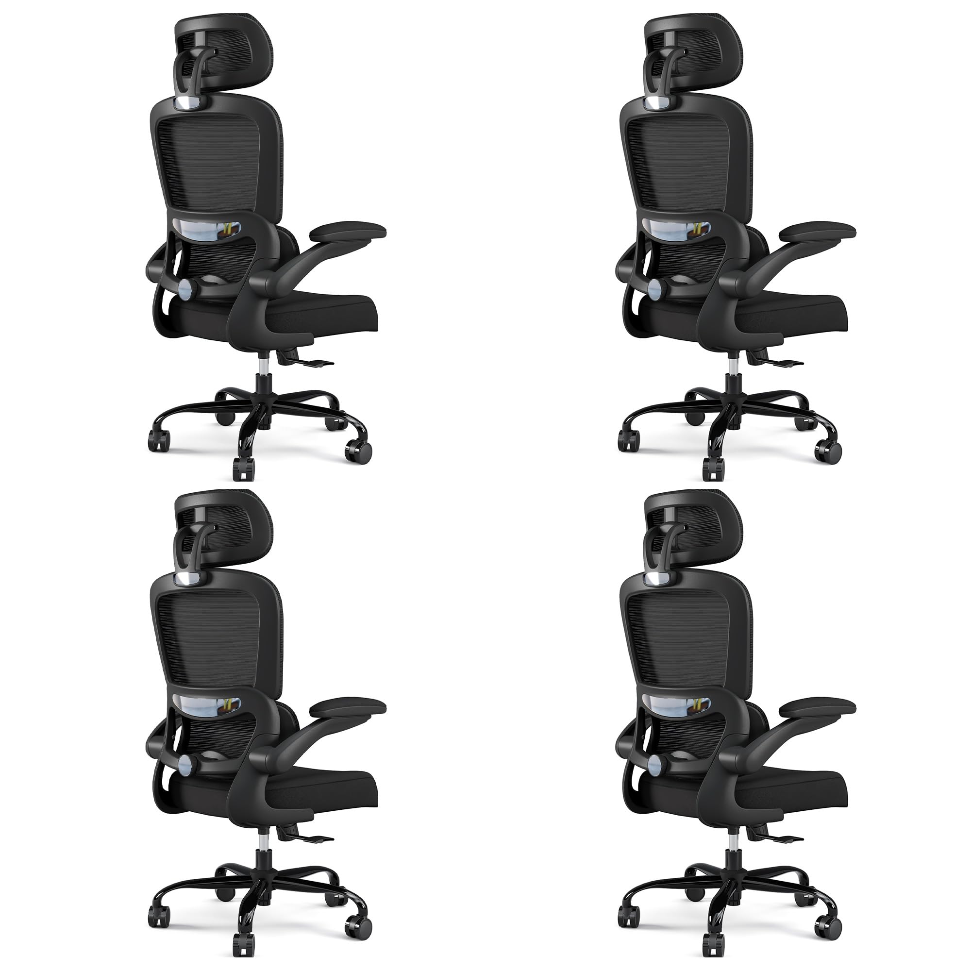 TRALT Office Chair Ergonomic Desk Chair with Lumbar Support Black, 4