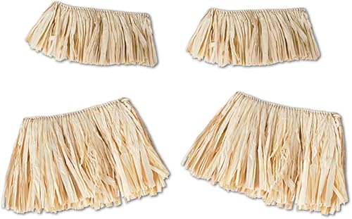 Lazos de brazo y pierna de rafia natural accesorio de fiesta 1 unidad 4paquete