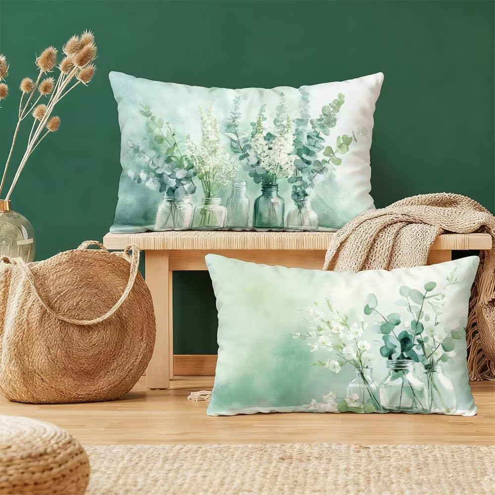 Housses de coussin 50x70 vert velours pour un salon cocooning et un canapé élégant