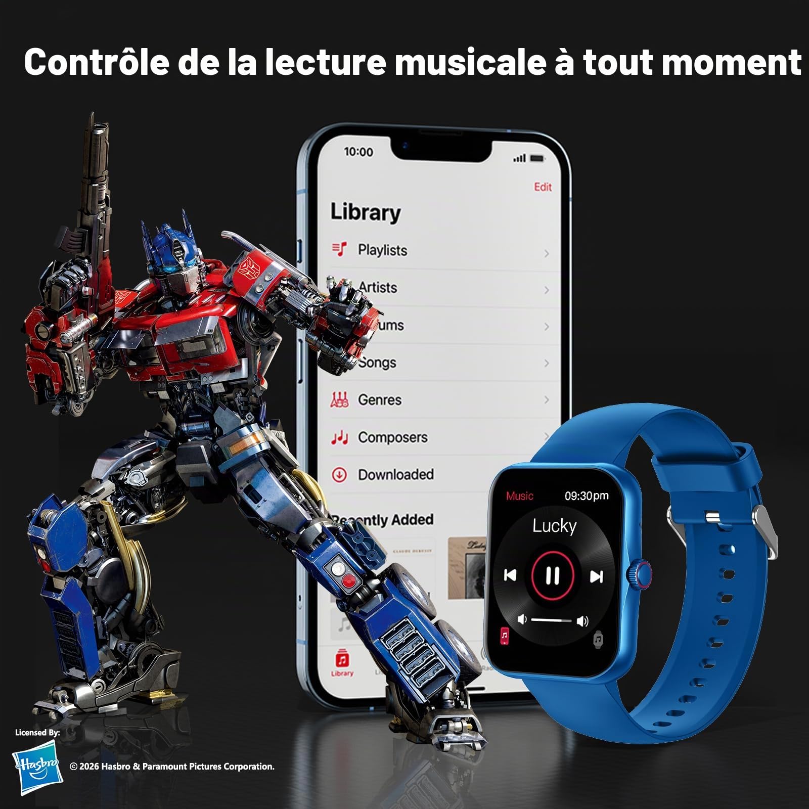 Montre Connectée Enfant, Montre Intelligente Fitness pour Enfant, Bleu