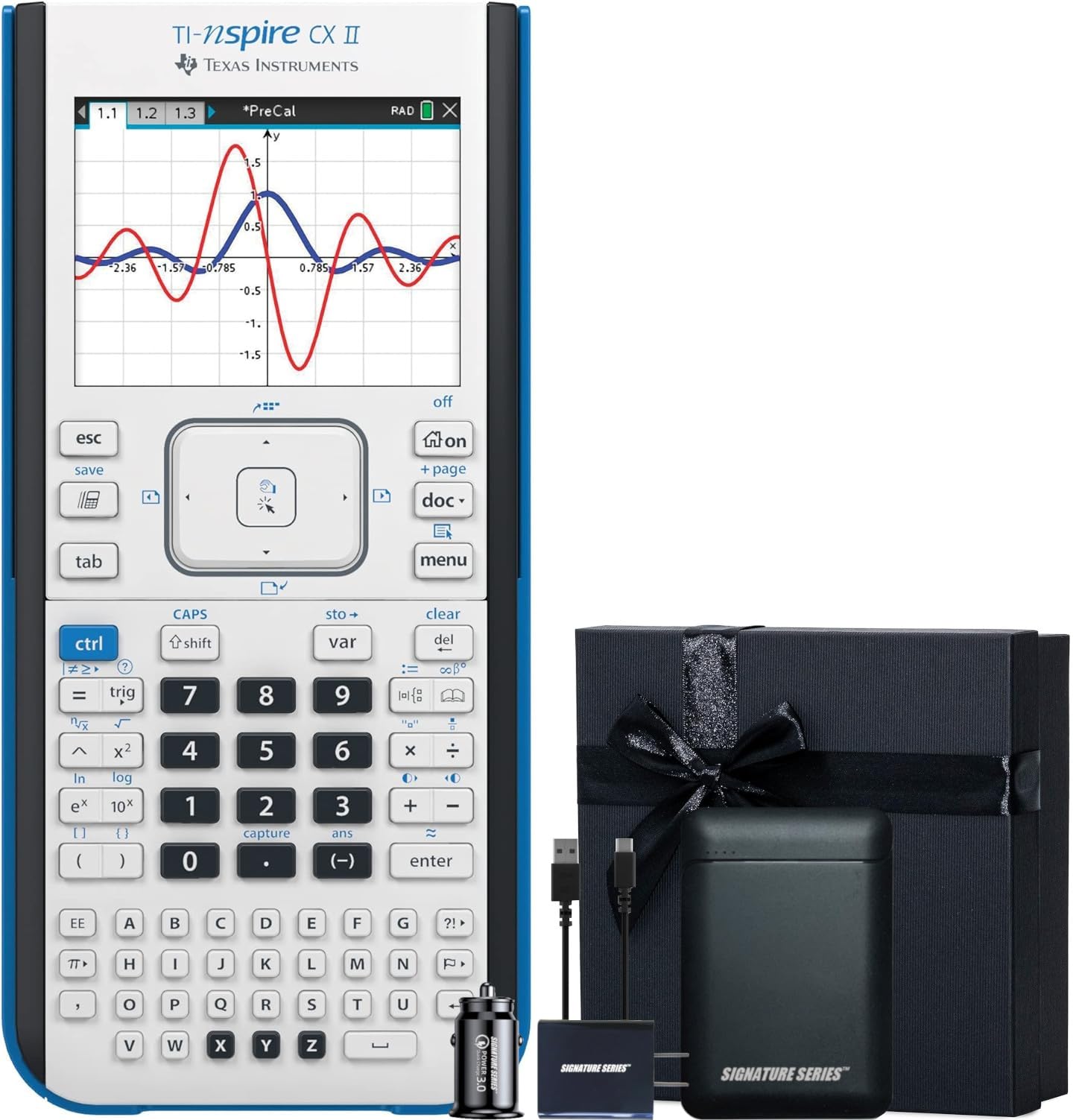 Texas Instruments TI-Nspire CX II Graphing Calculator, Signature Series Gift Bundle