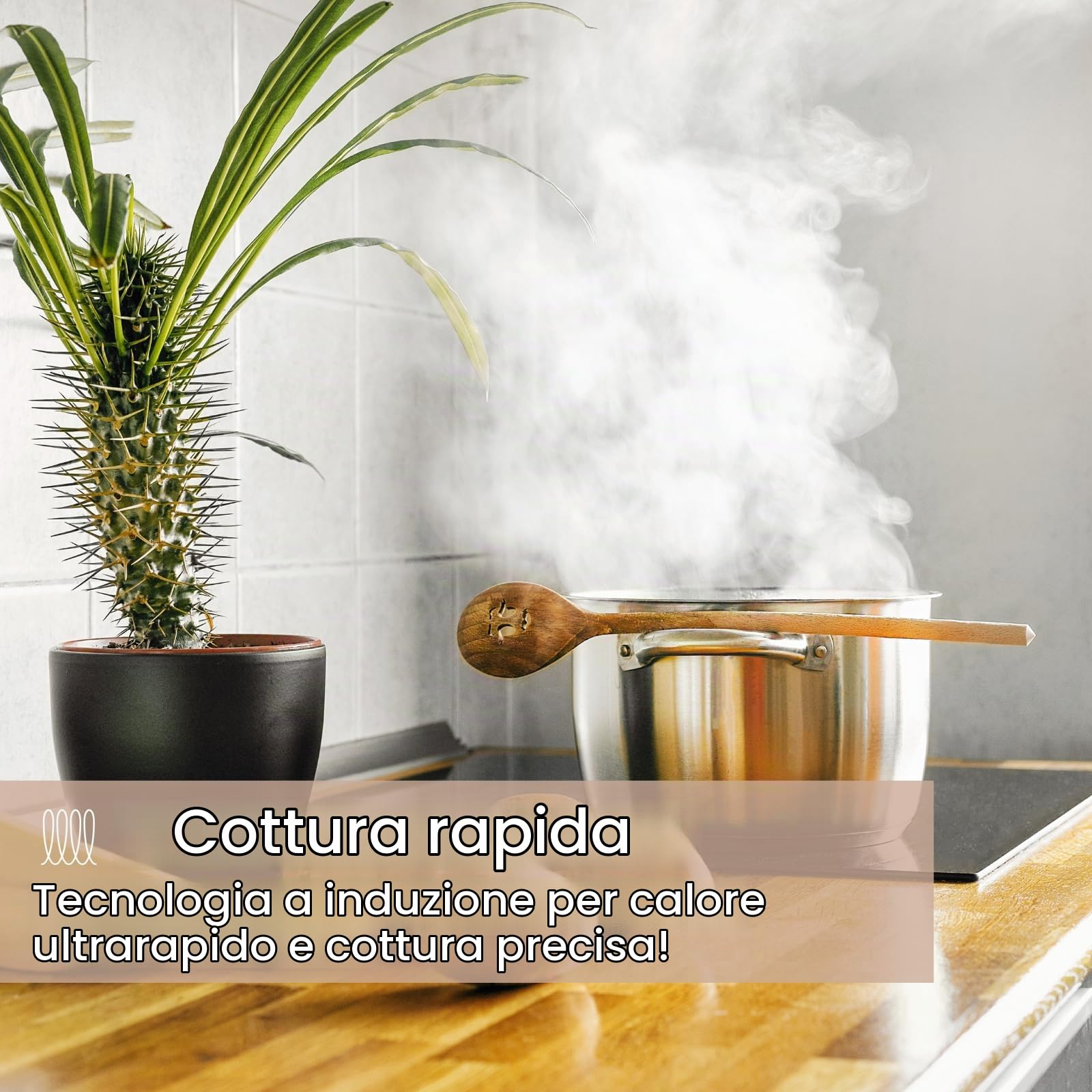 Steba Piano cottura a induzione da incasso, superficie in vetroceramica su 28,0 x 28,0 cm, montaggio a incasso, 10 livelli di potenza, Touch Control, 2000 Watt, IK 60 E
