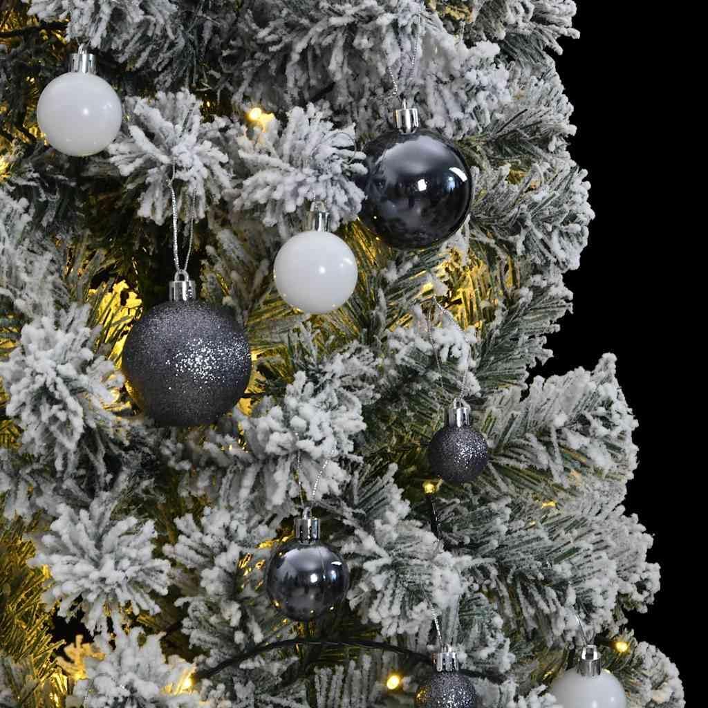Artificial Christmas Tree Green PVC - Light, Snow, LED, Hinged, Stands, Scene - Medium, 70.9 in