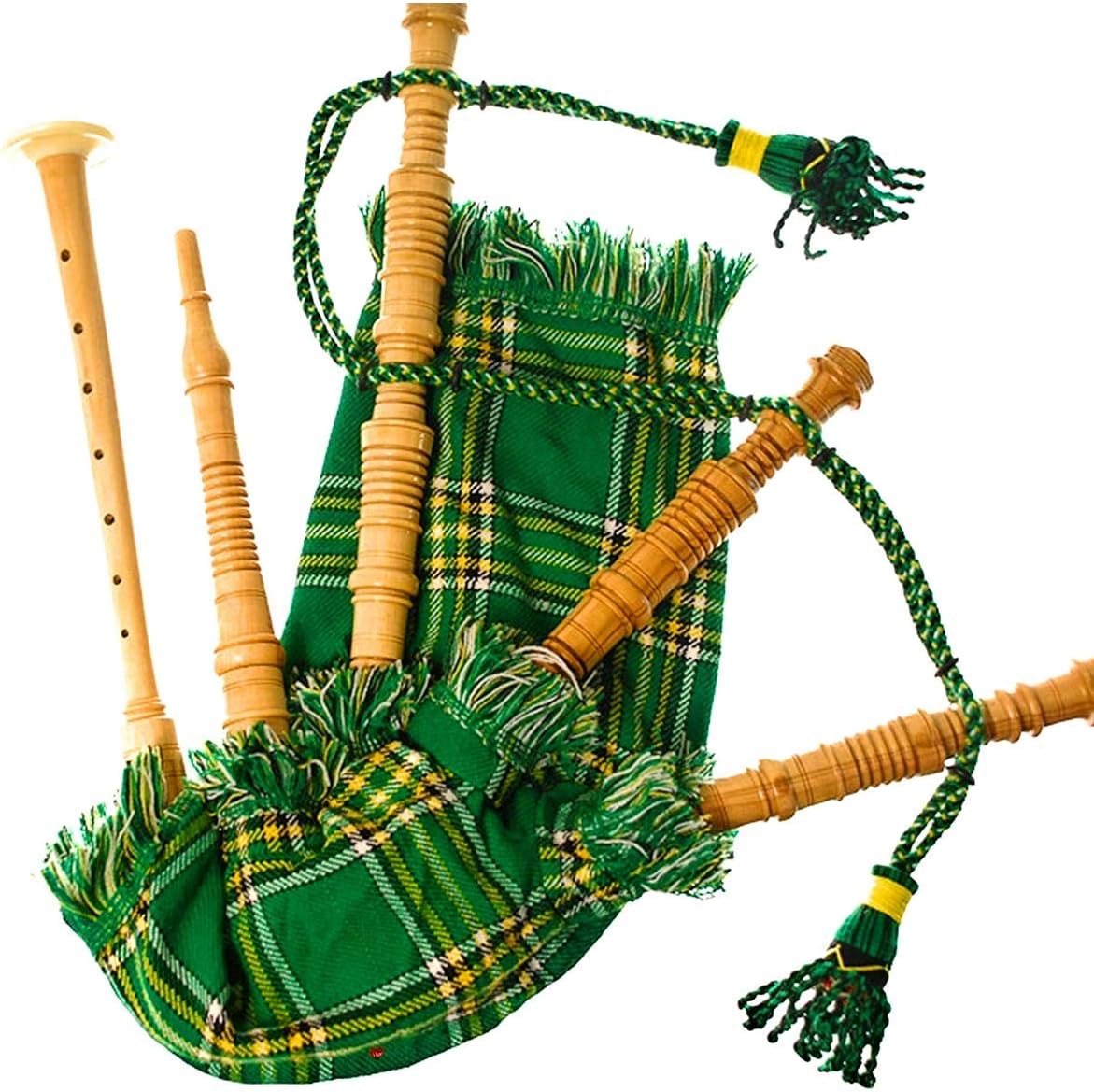 Kids Bagpipe Playable Bagpipe with Reed in Irish Heritage Tartan