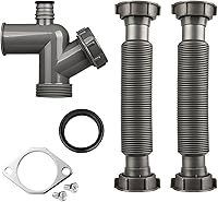 COLDDD Garbage Disposal Drain Kit 1-1/2" Elbow Replacement - Leak-Proof PVC Pipes, Easy No-Tool Install for Single or Double Sinks