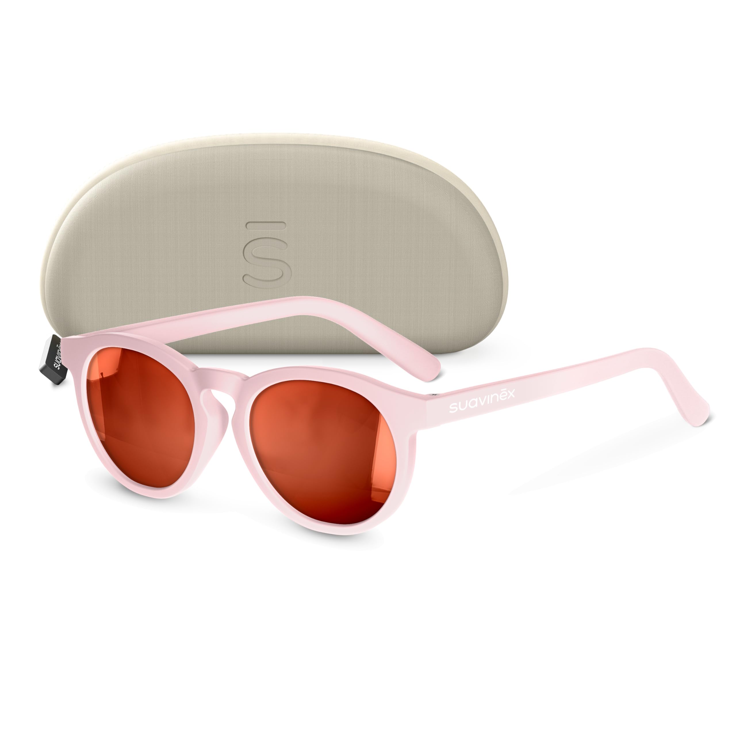 SUAVINEX, Gafas de Sol para Bebés de 12 a 24 Meses, Polarizadas, con Filtro UV 400, Cat. 3, 100% Protección Rayos UVA y UVB, con Funda Incluida, Muy Flexibles y Ligeras, de Forma Redonda, Color Rosa