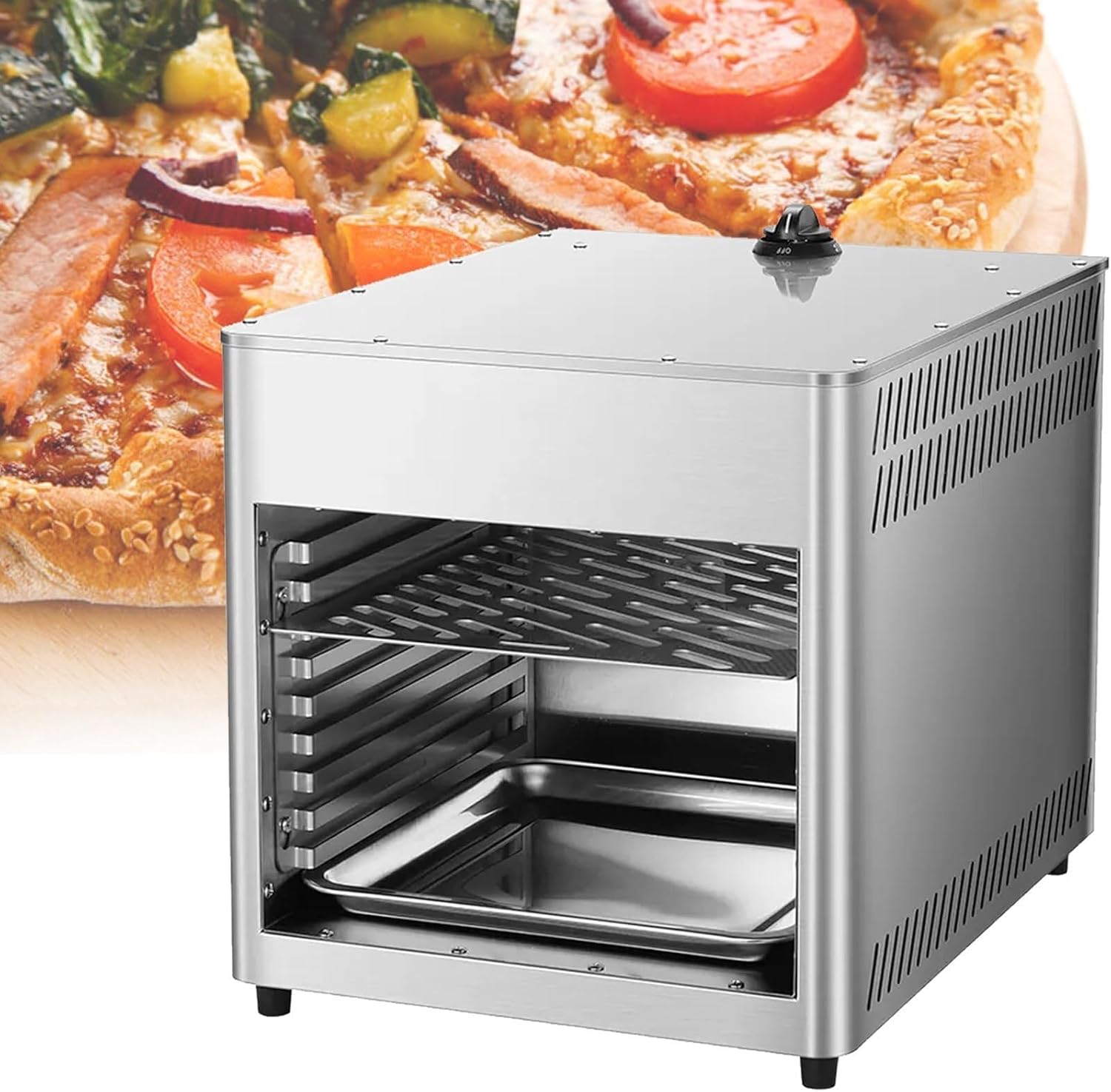 Professional Gas Broiler,for Steak, Pizza, Salmon, Fruits and Vegetables, 800℃ 8-Tier Constant Temperature Steak Oven Grill(NPJ003G)