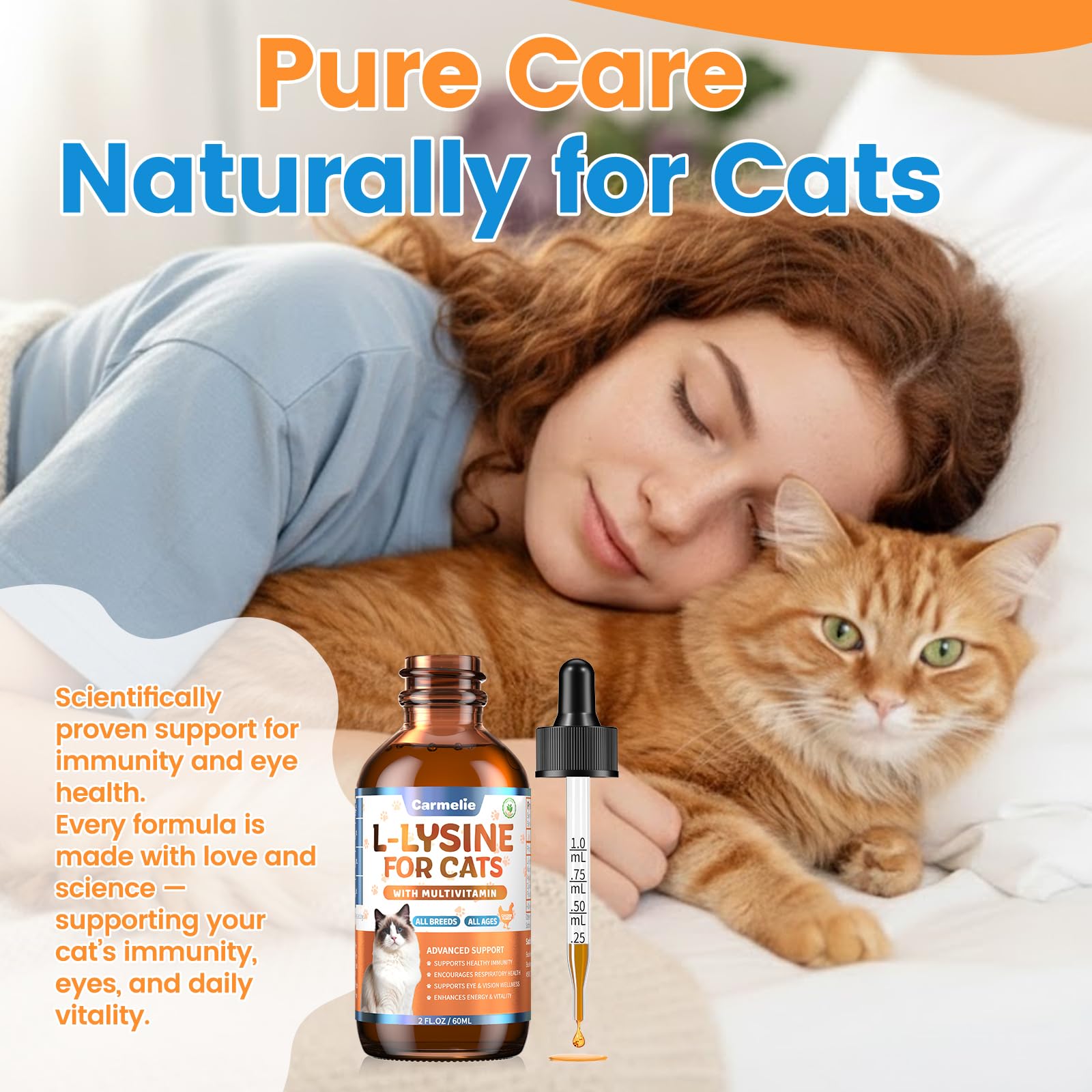 L-Lysine for Cats 60ml, Immune Respiratory Eye Support Roast Chicken Flavor — Amazon image 7