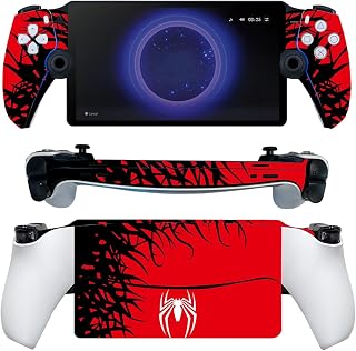 DLseego Skin Sticker for PlayStation Portal Remote Player Console, PS Portal Skin, PlayStation Portal Controller Protective Sticker Anti Slip Fingerprint Water and Scratches - Red Spider