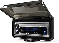 Vista 6 de Kenwood - Receptor de reproductor de CD estéreo USB AUX con Bluetooth para salpicadero, con Enrock Marine Dash Kit protector cubierta de radio, kit
