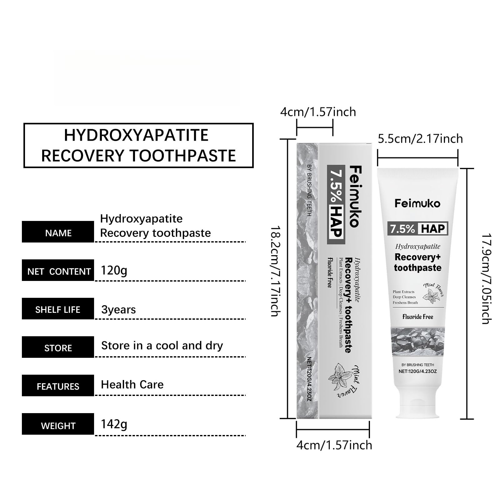 Dentifricio alla menta for uso quotidiano - Formula delicata dal sapore fresco, pulisce i denti, illumina il sorriso, alito di lunga durata(3pcs)