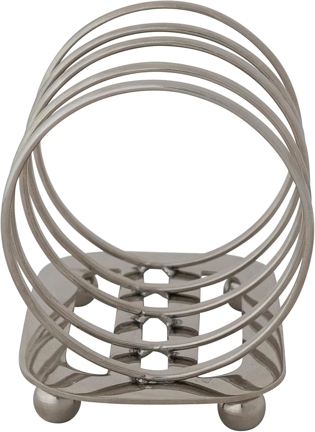 Creative Co-Op Stainless Steel Toast Rack with 4 Sections and Ball Feet, Gold Finish