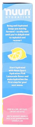 Nuun, Sport Powder Pink Lemonade, 0.17 Ounce, 10 Pack