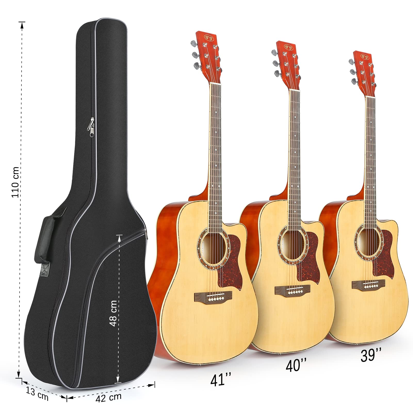 Gitarrentasche 40 41 Zoll Akustische Gig Bag Akustik Gitarre Tasche Acoustic Guitar Bag Backpack Case Weiche Gitarrenhülle Gitarrenkoffer Gitarre Rucksack Akustikgitarren-Taschen